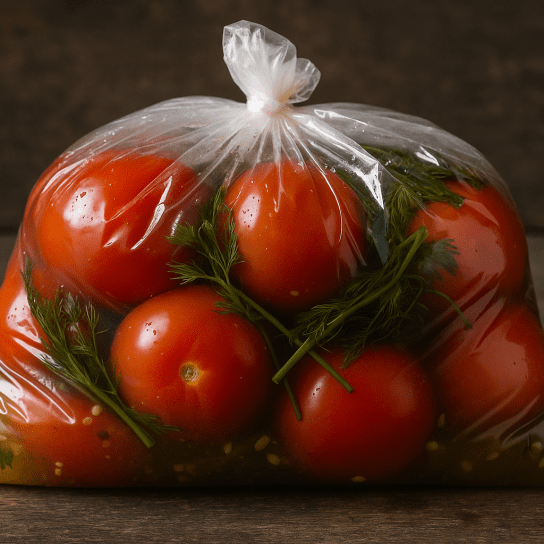 Малосольные помидоры в пакете