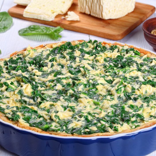 Пирог с рисом и шпинатом.