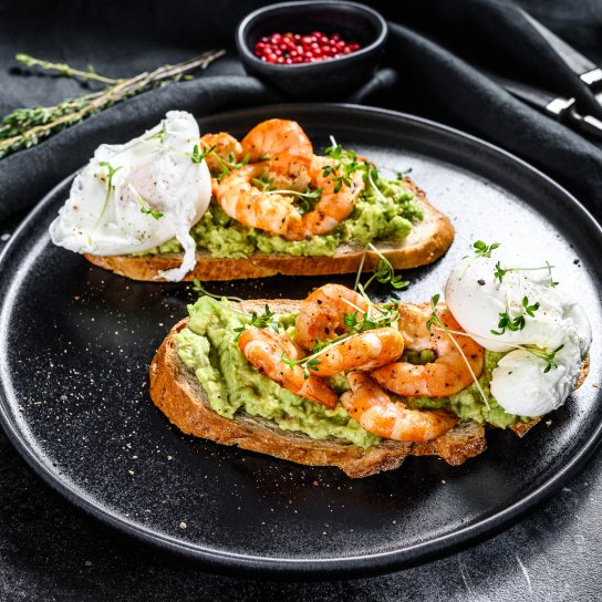 Яично-сырная закуска с креветками