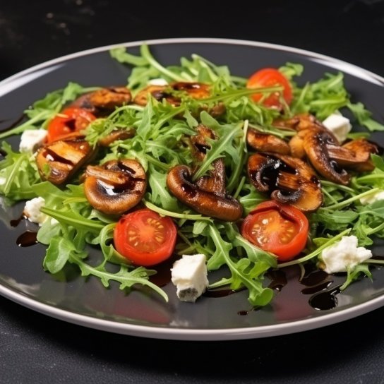 Вітамінний салат з руколою, чері та фетою