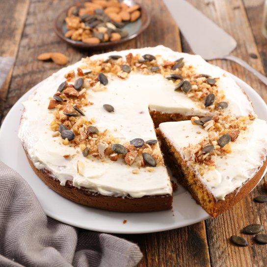 Пиріг з морквяного пюре з горішками