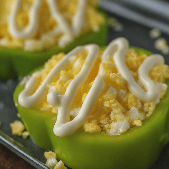 Перець з яєчно-сирною начинкою