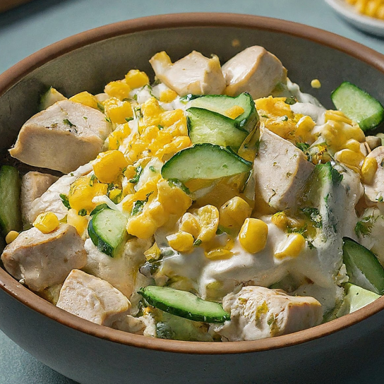 Салат з куркою і огірком