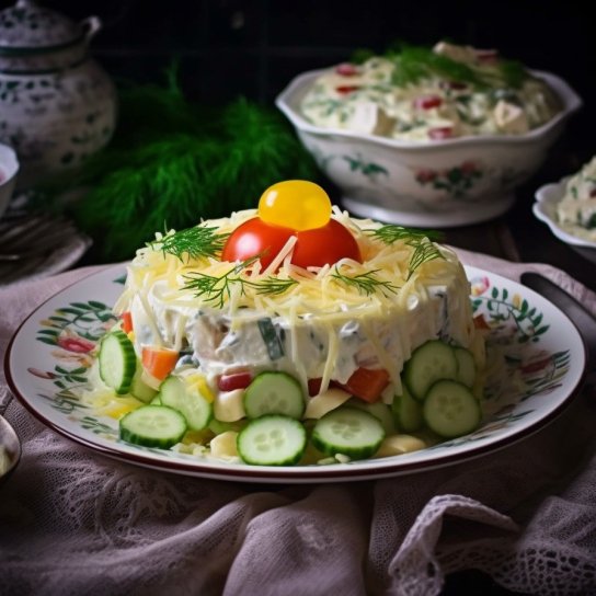 Салат "Рибний торт"