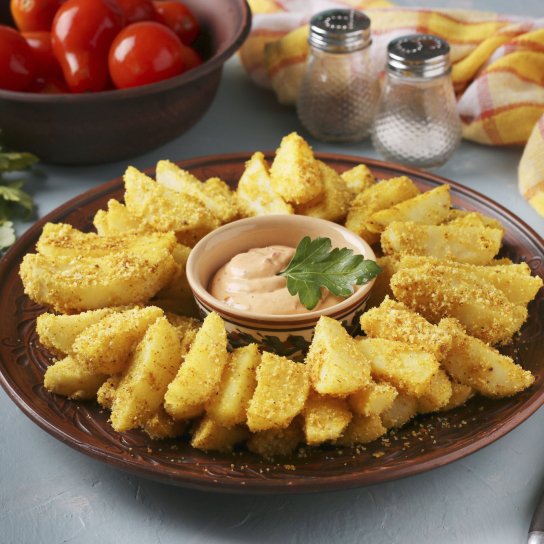 Запечена картопля в паніровці