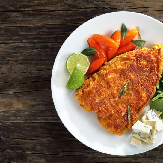 Запеченная зубатка в панировке