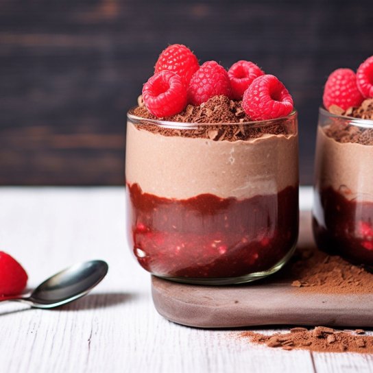 Мус з малиною і шоколадом