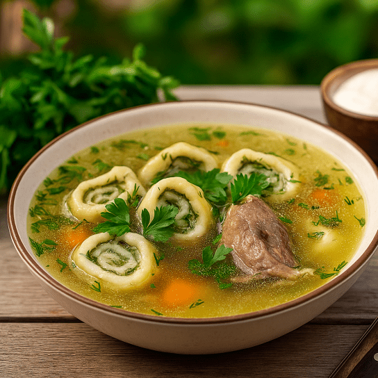 Суп з рулетиками