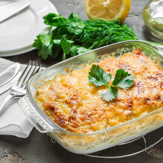 Запіканка з рибою під сиром