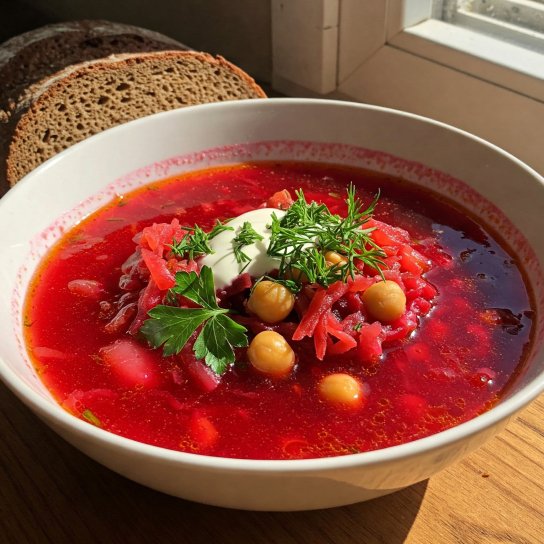 Пісний борщ з нутом