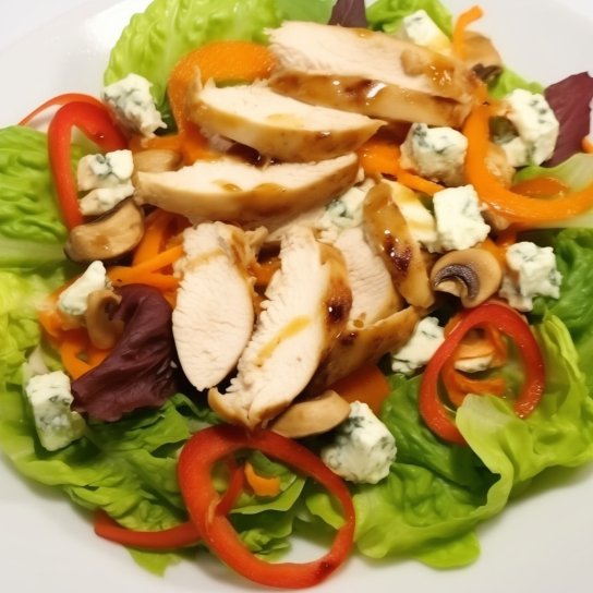 Теплий салат із куркою