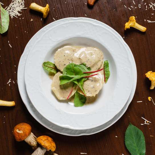 Грибні равіолі