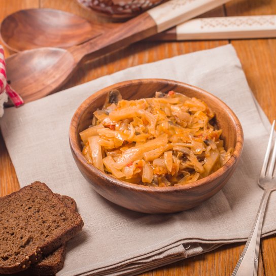 Капуста з грибами у горщику