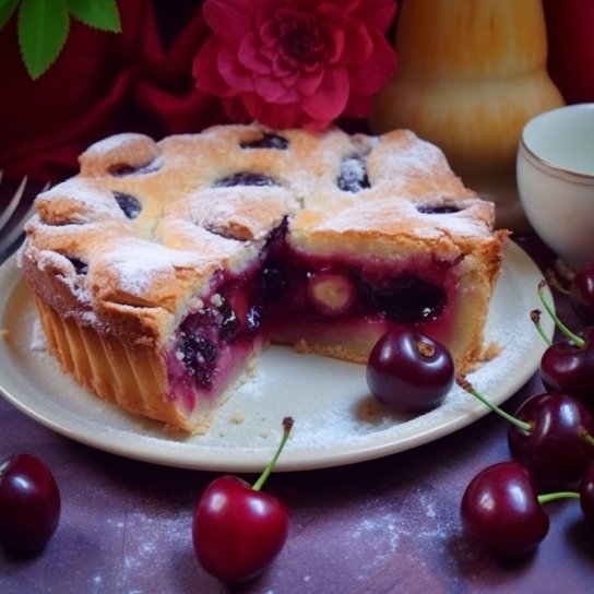 Шарлотка з черешнею