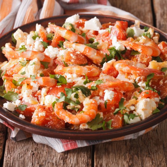 Креветки саганаки