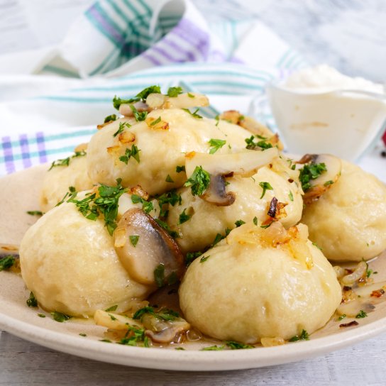 галушки з грибами