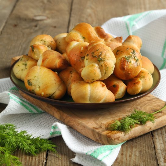 Булочки із часником і зеленню