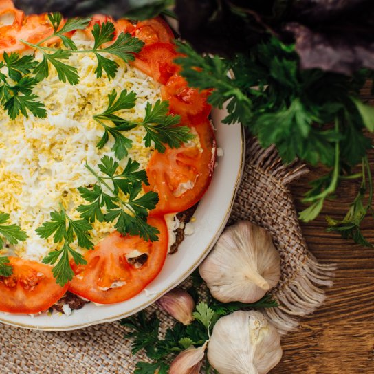 Салат з печінки з огірком