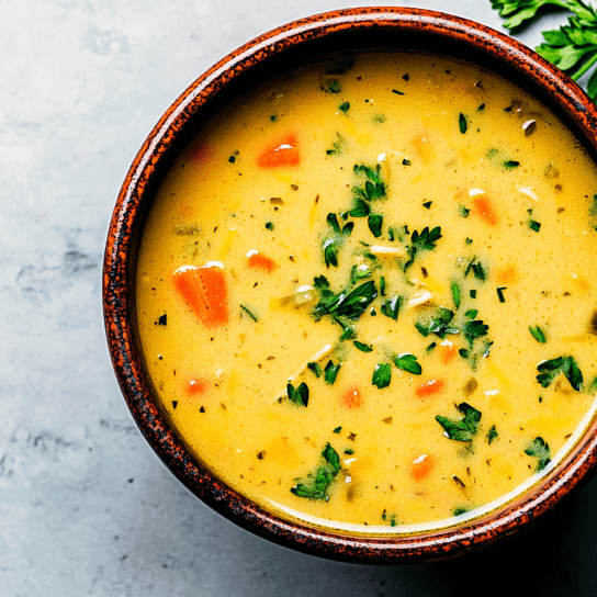 Суп з курячими сердечками та плавленим сиром