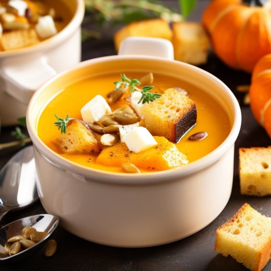 Гарбузовий суп з халумі
