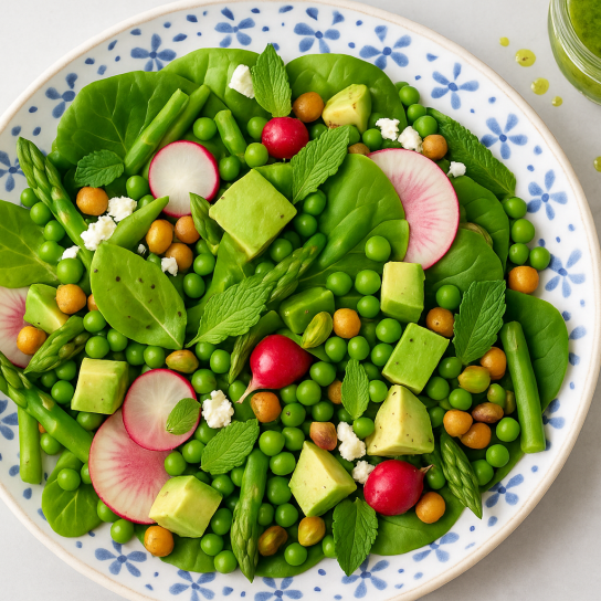 Рецепт салату з редискою, спаржею та авокадо