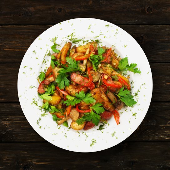 Салат із запечених овочів і нуту