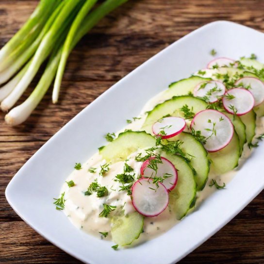 Святковий салат з огірками і редискою