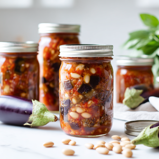 Баклажани з квасолею на зиму