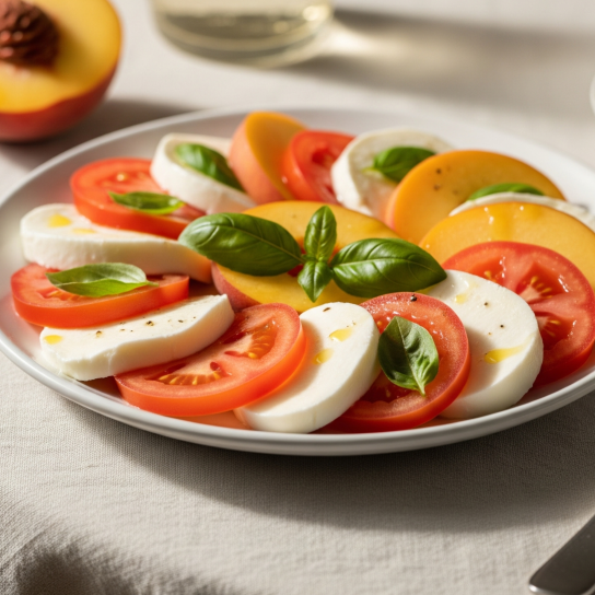 Салат капрезе з персиками