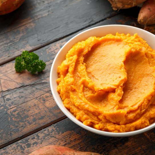 Пюре из сладкого картофеля с медом и тмином