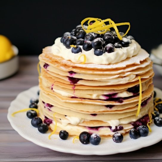 Торт з оладок із чорницею