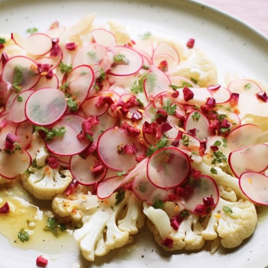 Карпачо з цвітної капусти з редискою