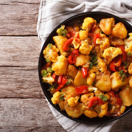 Смажена картопля з овочами по-грецьки