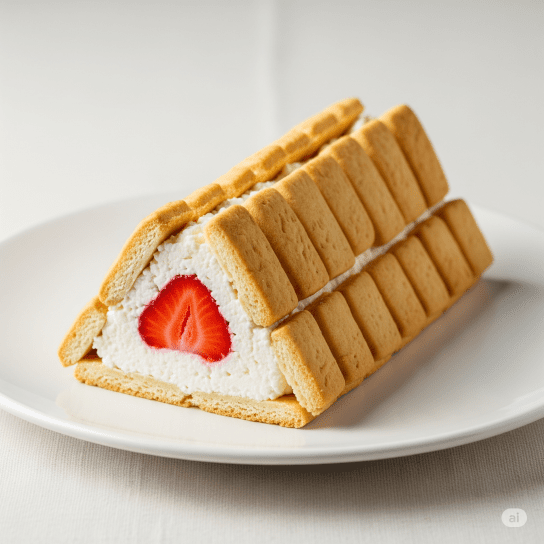 Рулет з печива із полуницею