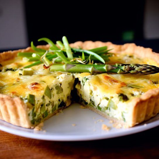 Пиріг зі спаржею і пореєм