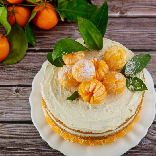 Мандариновий торт з кремом