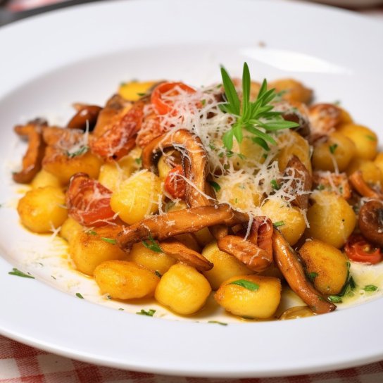 Картопляні ньокі з лисичками