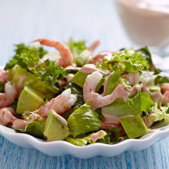 салат з креветками та авокадо