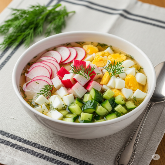 Окрошка з крабовими паличками