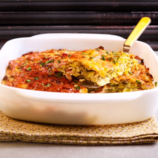 Запіканка з капустою, рисом і фаршем