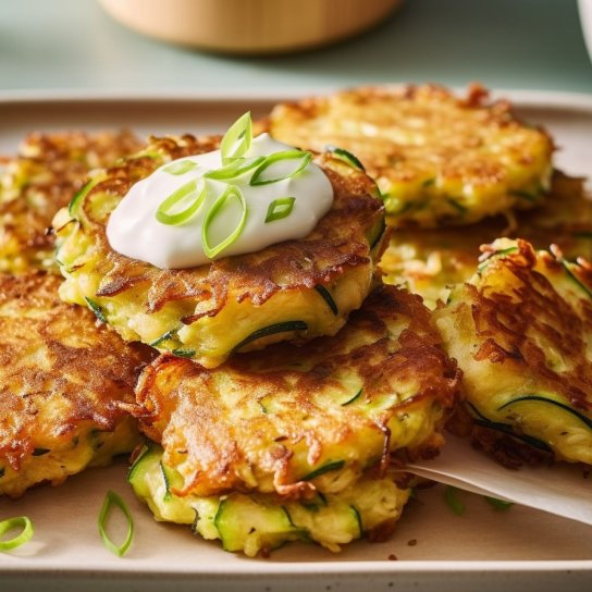 овощные оладьи с соусом