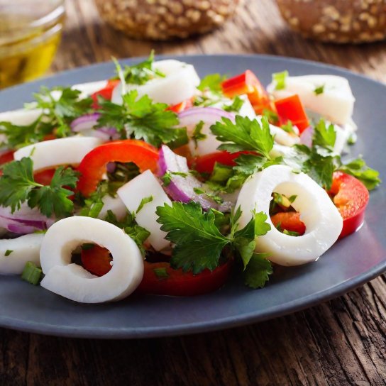 салат із кальмарами