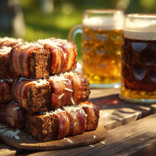 Грінки в беконі на мангалі