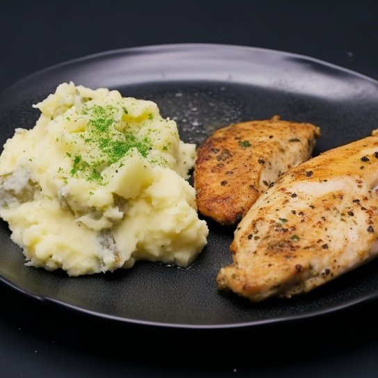 Толчанка с куриным шницелем