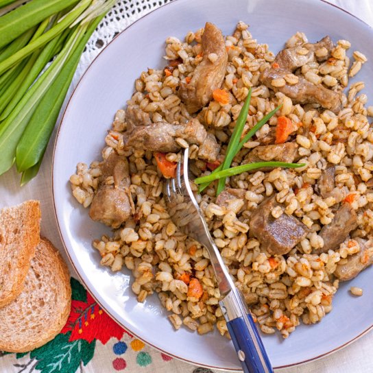 Спельтова каша з м'ясом - рецепт