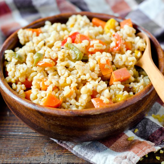 Булгур з перепілкою і овочами