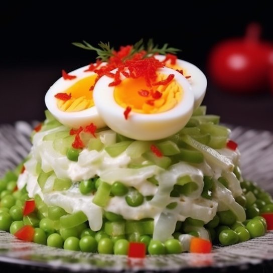 Салат з зеленого горошку