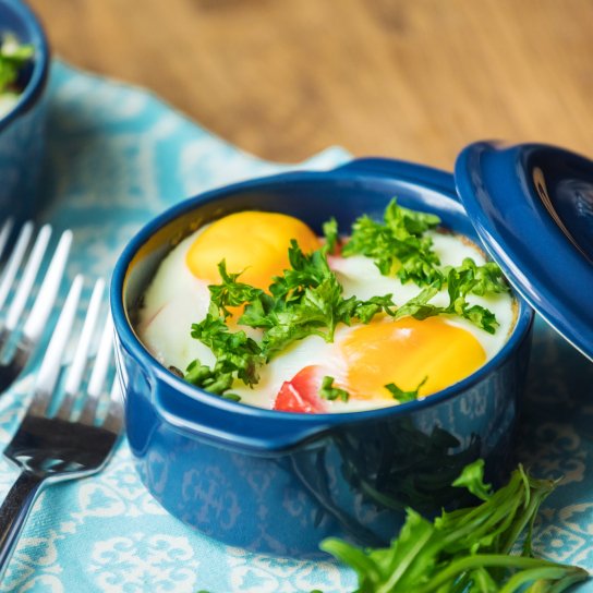 Яйця з грибами і болгарським перцем