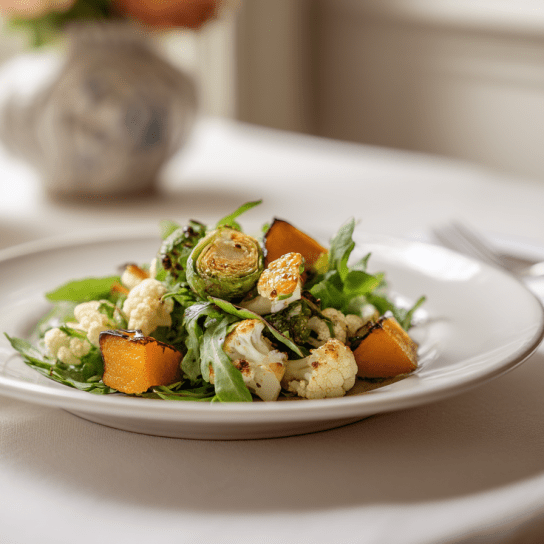 Салат з печеного гарбуза та брюссельської капусти