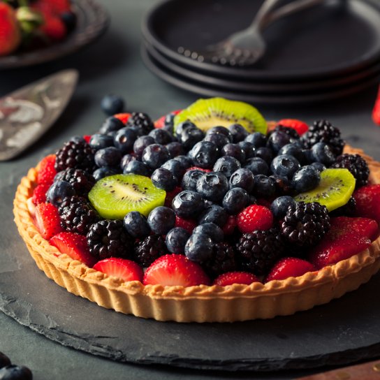 открытый пирог с ягодами